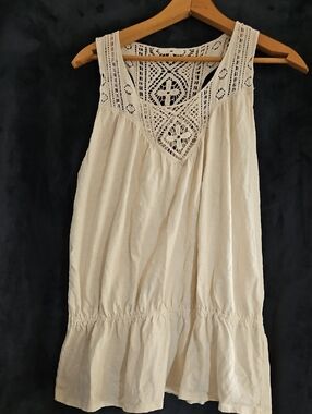 Victoria's Secret Cream Crochet Yoke Tank